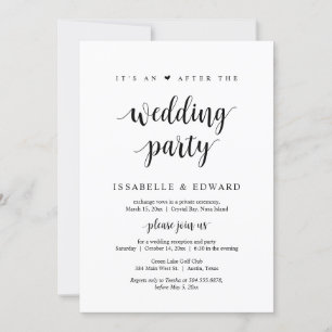 Invitación El Elopement, es el después de la fiesta de la bod