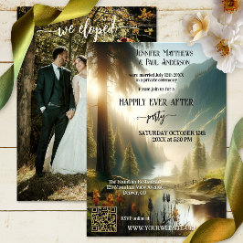 Invitación El Elopement feliz nunca después de la foto del Bo