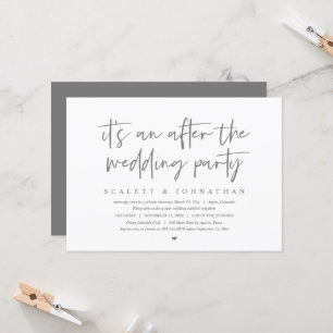 Invitación El Elopement moderno, después de la fiesta de la b