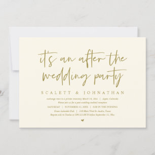 Invitación El Elopement moderno, después de la fiesta de la b