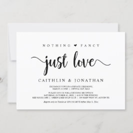 Invitación El Elopement Rústico Moderno, Nada Fantástico Solo