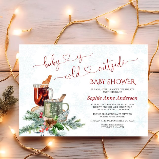 Invitación El Encantador Bebé Está Frío Fuera De Baby Shower (Subido por el creador)