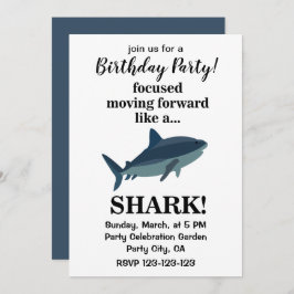 Invitación El Enfoque Del Tiburón Avanza Como Un Cumpleaños D