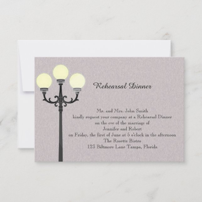 Invitación El ensayo fácil grande de la boda (Anverso)