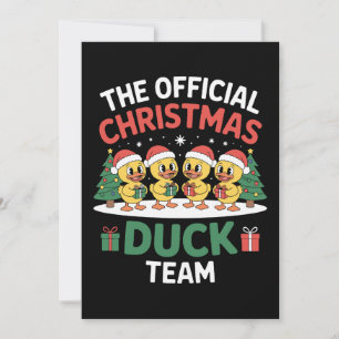 Invitación El equipo oficial de patos de Navidad sombrero de