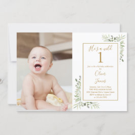 Invitación Él es un chico salvaje Cumpleaños 1 Foto con veget
