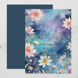 Invitación El espacio y la fiesta de cumpleaños temática de l