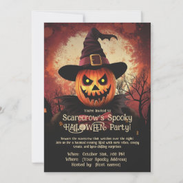 Invitación ¡El espeluznante HALLOWEEN Party de Scarecrow! Inv