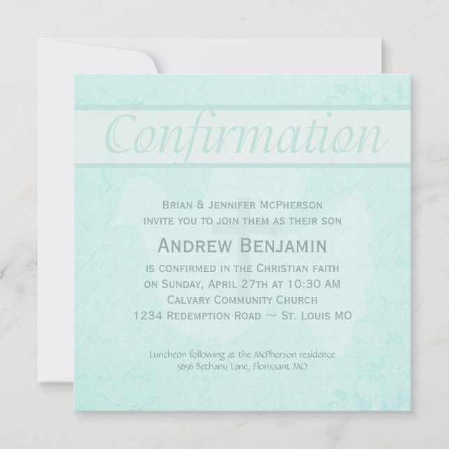 Invitación El Espíritu Santo de la confirmación se zambulló (Anverso)