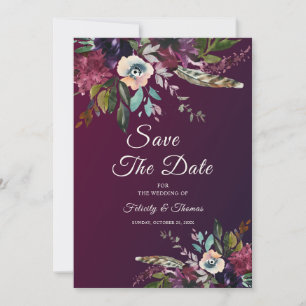 Invitación El esplendor floral de Borgoña salva la fecha