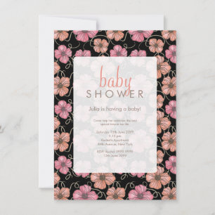 Invitación El estampado de flores Baby Shower de la acuarela