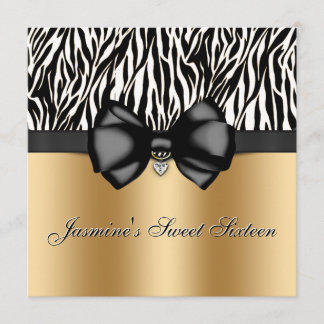 Invitación El estampado de zebra arqueado moda invita [el