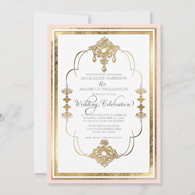 Invitación El estilo Art Decó Nouveau Wedding (Anverso)