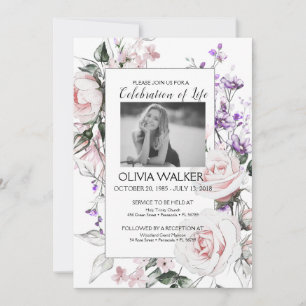 Invitación El estilo floral celebra la vida