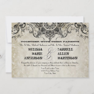 Invitación El Estilo Tipográfico Engravers Fonts Swirl Florec