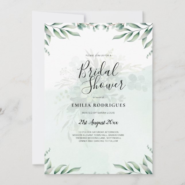 Invitación El eucalipto del presupuesto deja al Boda de la ve (Anverso)