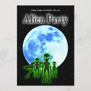 Invitación El extranjero fresco estupendo y el fiesta del UFO