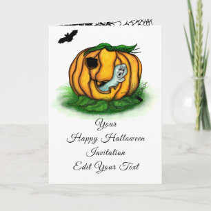 Invitación El fantasma de Halloween , Bat , Ghost y Spider