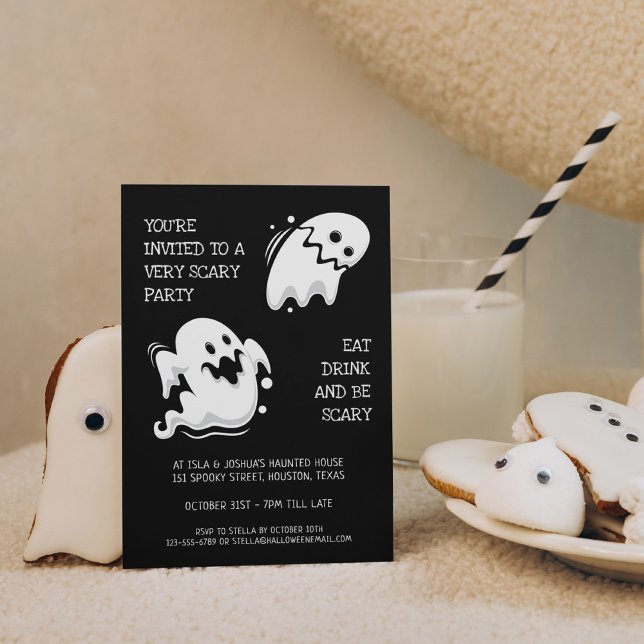 Invitación El fantasma de Halloween come y asusta Fiesta (Subido por el creador)