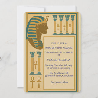 Invitación El faraón egipcio real Motif Lotus Gold