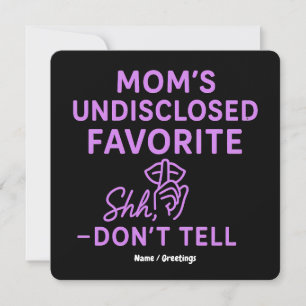 Invitación El Favorito No Revelado De Mamá Divertido Rosa Pur