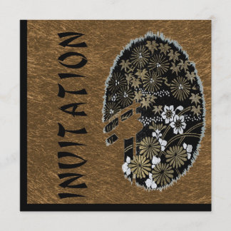 Invitación El Fiesta asiático del Tea Garden el oro y el negr