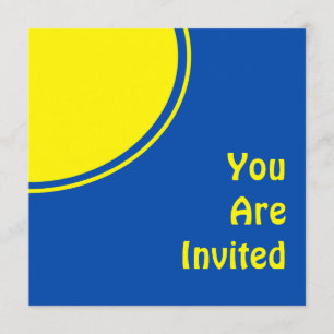 Invitación El fiesta azul brillante de la MOD del amarillo