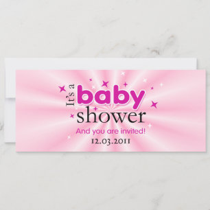 Invitación El Fiesta Baby Shower de las estrellas rosadas del