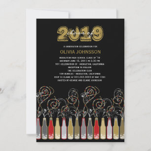 Invitación El fiesta burbujeante de la foto de la graduación