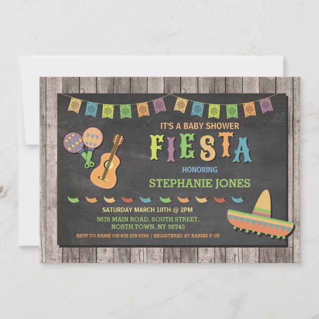 Invitación El fiesta de Baby Shower del mexicano de México de (Anverso)
