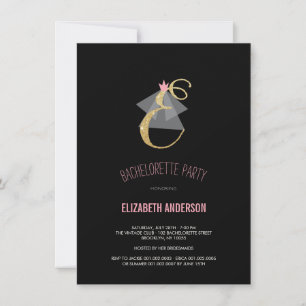 Invitación El fiesta de Bachelorette del brillo del oro del