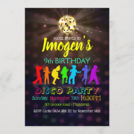 Invitación El fiesta de baile del disco personaliza el