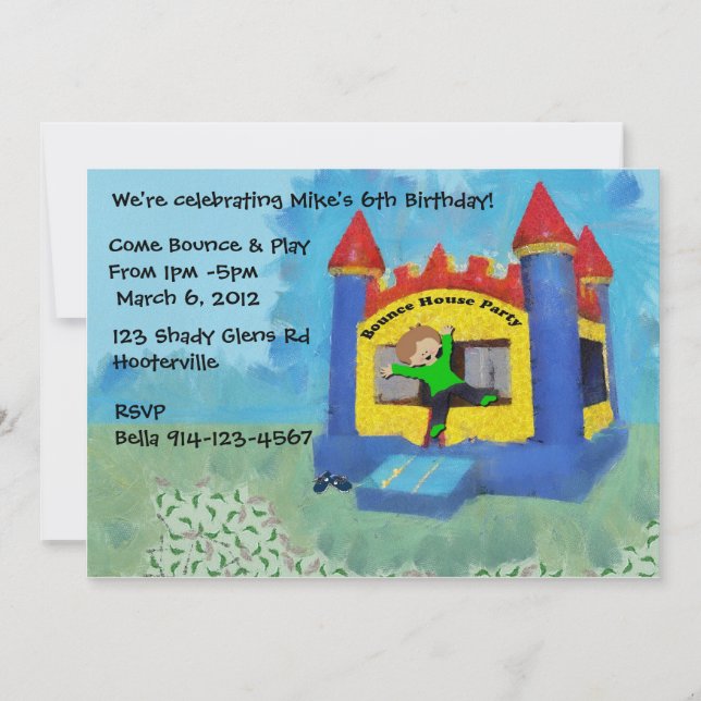 Invitación El fiesta de casa azul de la despedida invita (Anverso)