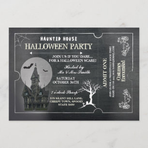 Invitación El fiesta de casa de Halloween invita al boleto de