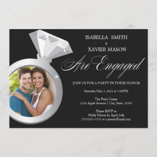 Invitación El fiesta de compromiso del anillo de diamante