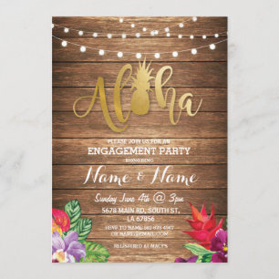 Invitación El fiesta de compromiso floral de la hawaiana
