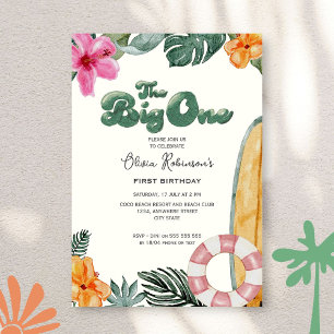 Invitación El Fiesta de cumpleaños 1 del Big One Luau Beach C