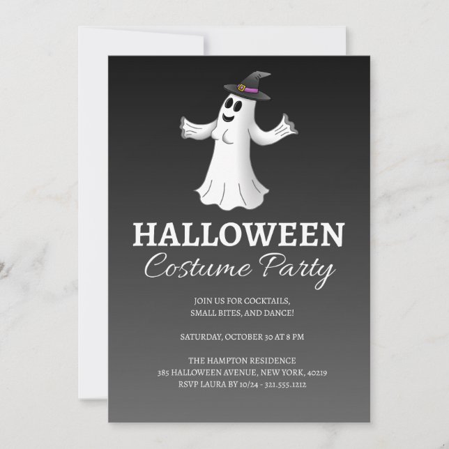 Invitación El Fiesta de disfraces de Halloween de la bruja (Anverso)