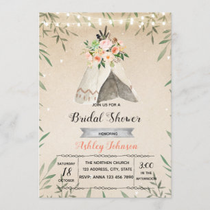 Invitación El fiesta de ducha nupcial de Glamping invita