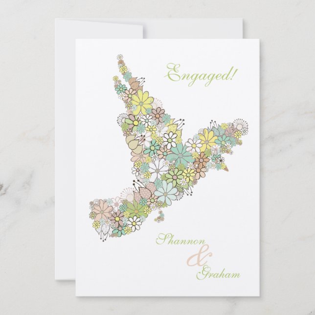 Invitación El fiesta de encargo del pájaro floral del amor (Anverso)