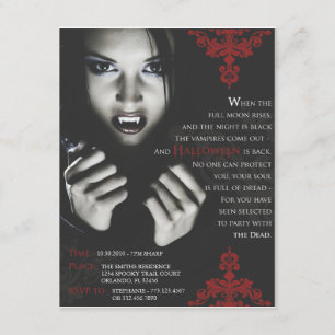 Invitación El fiesta de Femme Fatale Halloween invita