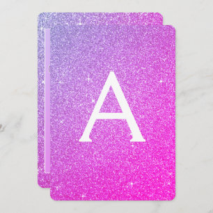 Invitación El Fiesta de Hen, Purpurina Rosa y Púrpura