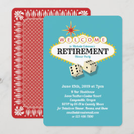 Invitación El Fiesta de Jubilación de las Vegas Verde azulado