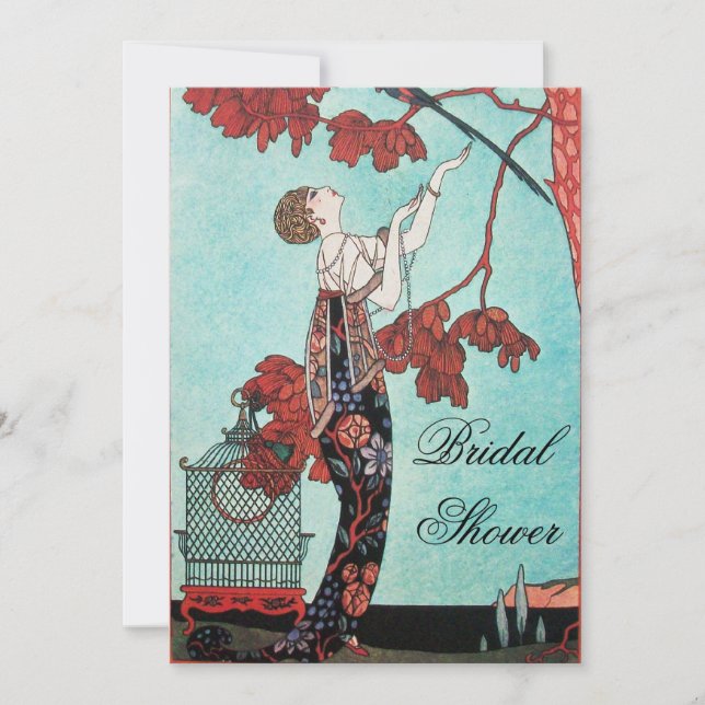 INVITACIÓN EL FIESTA DE LA DUCHA DE LA PÁJARA DE AVES VUELTA (Anverso)