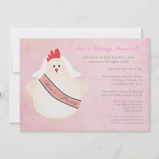 Invitación El fiesta de la noche de Bachelorette de la (Anverso)