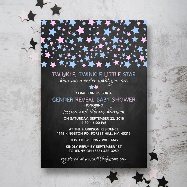Invitación ¡El Fiesta de la Pequeña Estrella de Género revela (Subido por el creador)