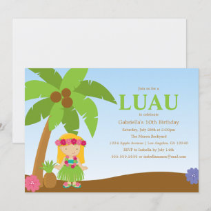 Invitación El fiesta de Luau el   invita