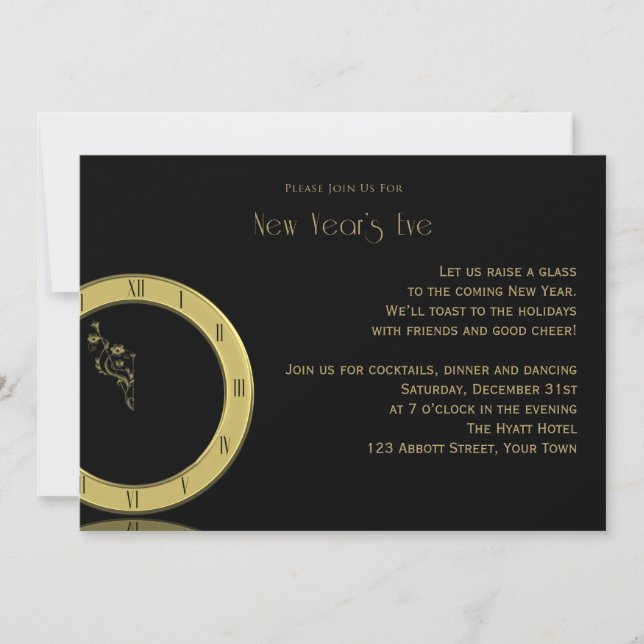 Invitación El fiesta de medianoche de Noche Vieja de las (Anverso)