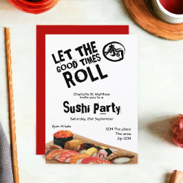 Invitación El Fiesta de sushi japonés deja pasar los buenos t