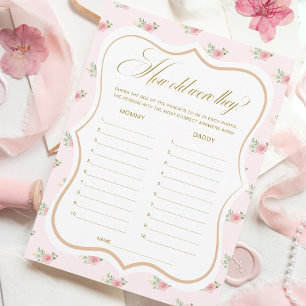 Invitación El Fiesta de té Baby Shower adivina la carta del j